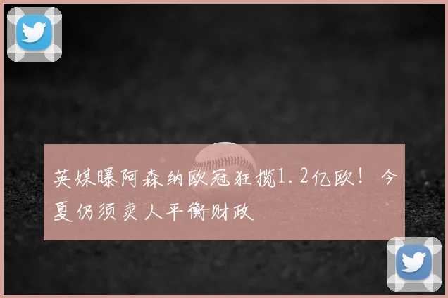 英媒曝阿森纳欧冠狂揽1.2亿欧!今夏仍须卖人平衡财政